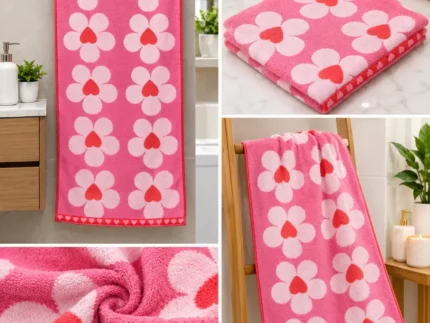 Premium Pink Floral Towel.